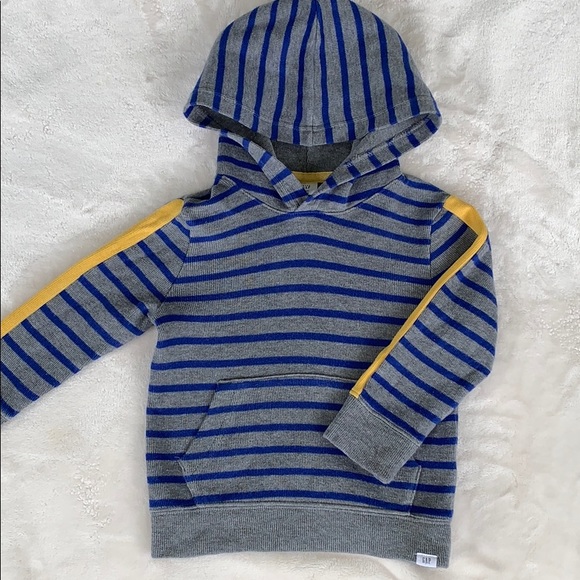 GAP Other - Boys Baby Gap gray blue stripe hooded Sweater 3